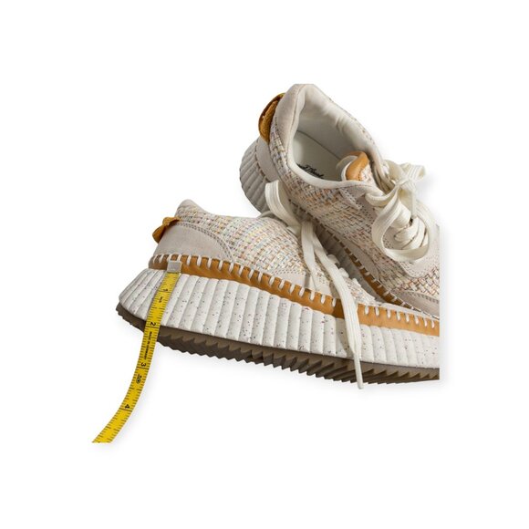 Universal thread Knit Woven Chunky Sneaker Cream and Orange Fashion Shoe SZ 6 - Picture 12 of 12